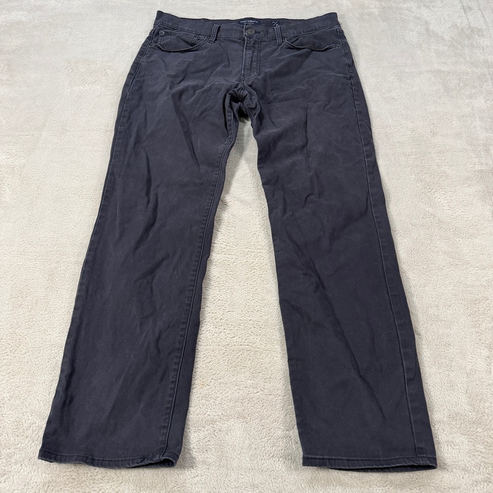 Lucky Brand 121 Slim Straight Pants Mens 34x30 Gray Stretch Chino Denim Classic